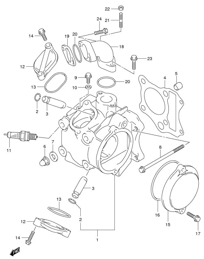 FIG.1 CYLINDER HEAD (FL125SC/SD/RD/RCDF/RCDM/RMD)