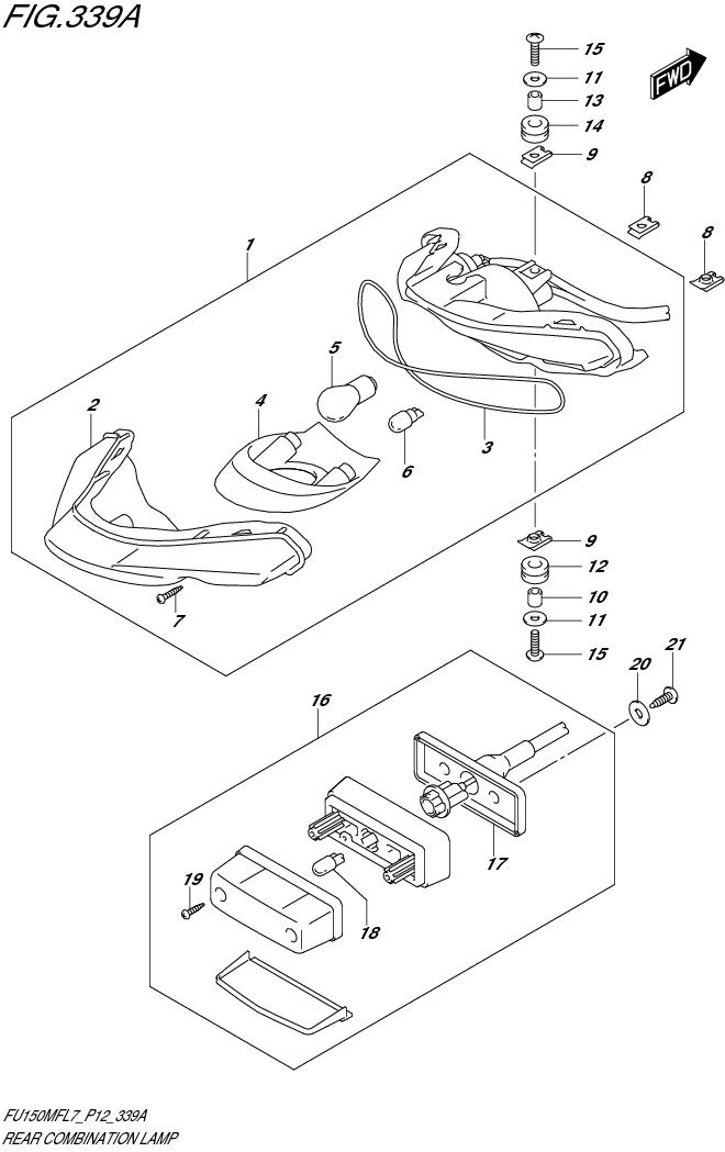 FIG. 339A REAR COMBINATION LAMP