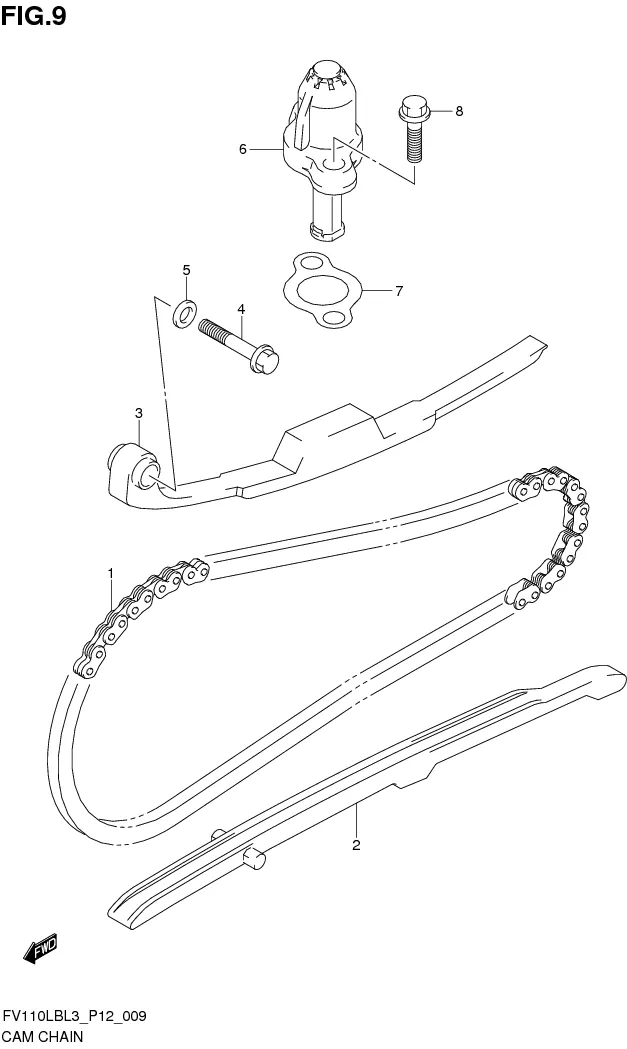 FIG. 9 CAM CHAIN