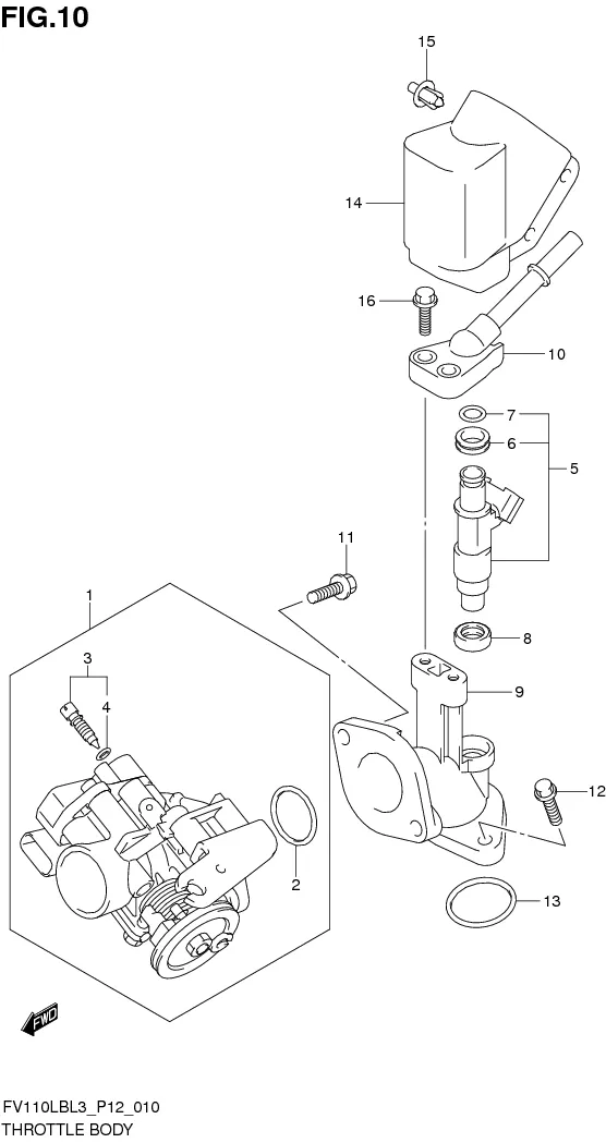 FIG. 10 THROTTLE BODY
