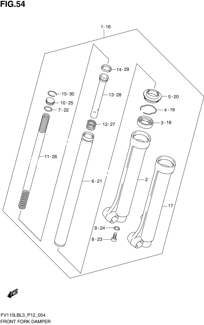 FIG. 54 FRONT FORK DAMPER