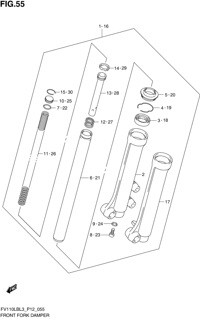 FIG. 55 FRONT FORK DAMPER