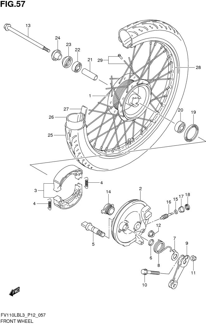 FIG. 57 FRONT WHEEL