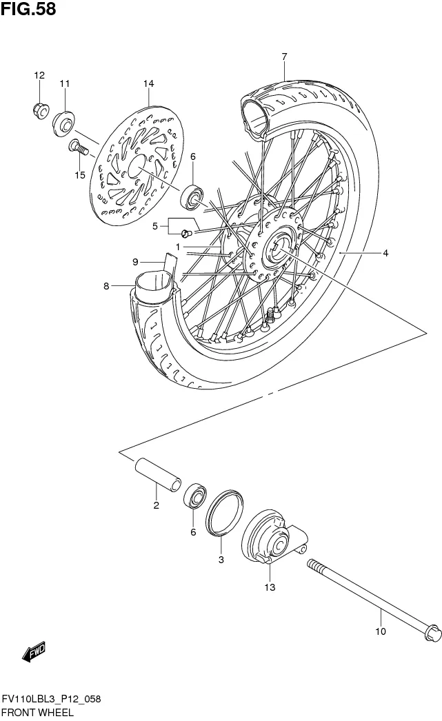 FIG. 58 FRONT WHEEL