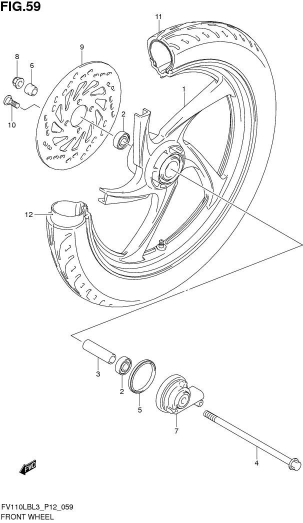 FIG. 59 FRONT WHEEL