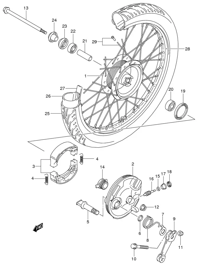 FIG.45 FRONT WHEEL (FW110DL0)