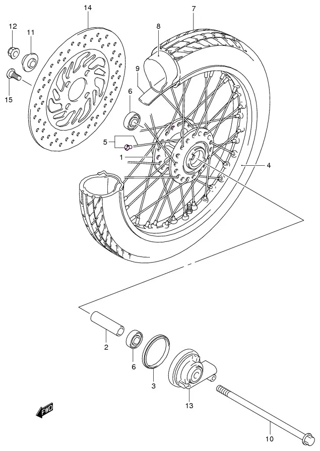 FIG.46 FRONT WHEEL (FW110SDL0)