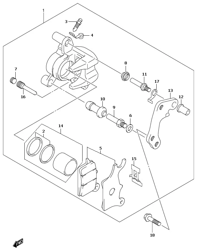 FIG.48 FRONT CALIPER (FW110SDL0/FW110SCDL0)