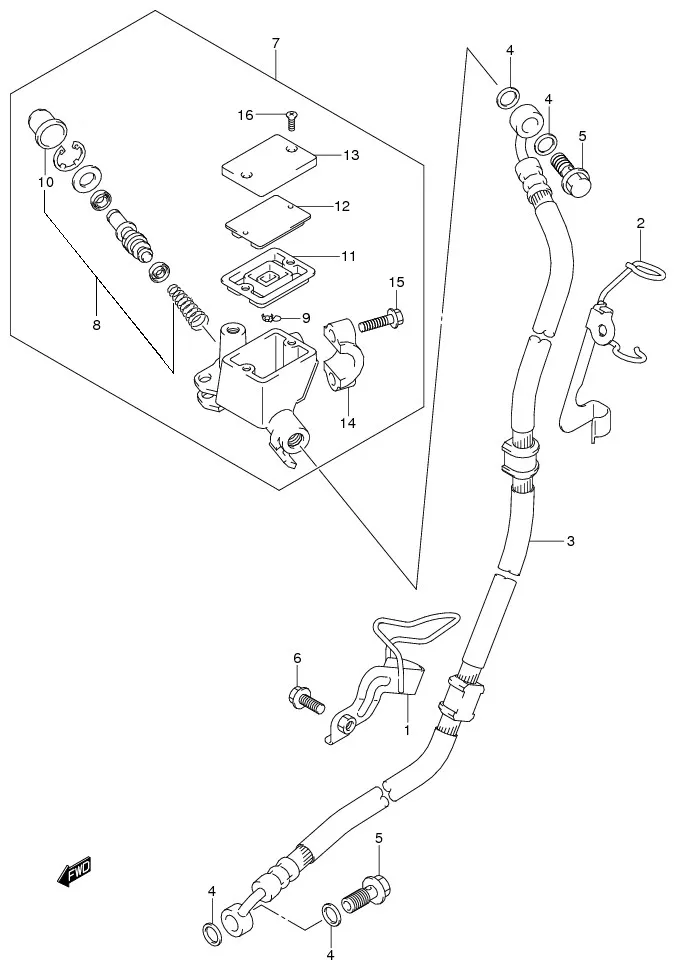 FIG.49 FRONT MASTER CYLINDER (FW110SDL0/FW110SCDL0)