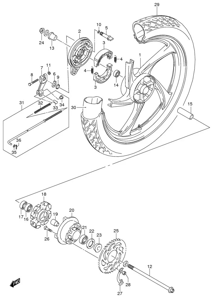 FIG.53 REAR WHEEL (FW110SCDL0)