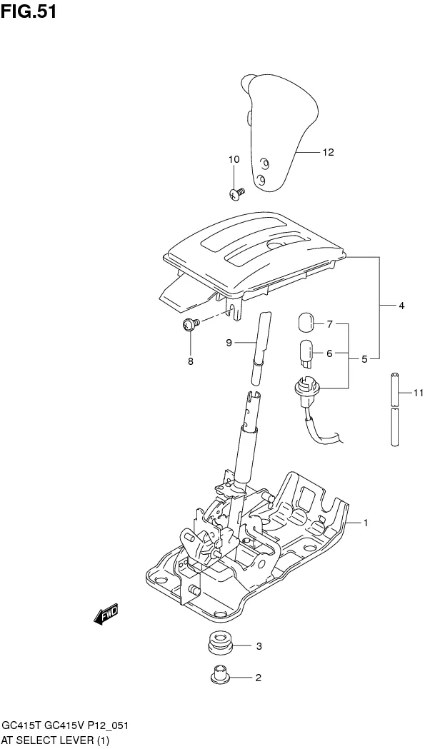 FIG.51 AT SELECT LEVER (AT:TYPE 1)