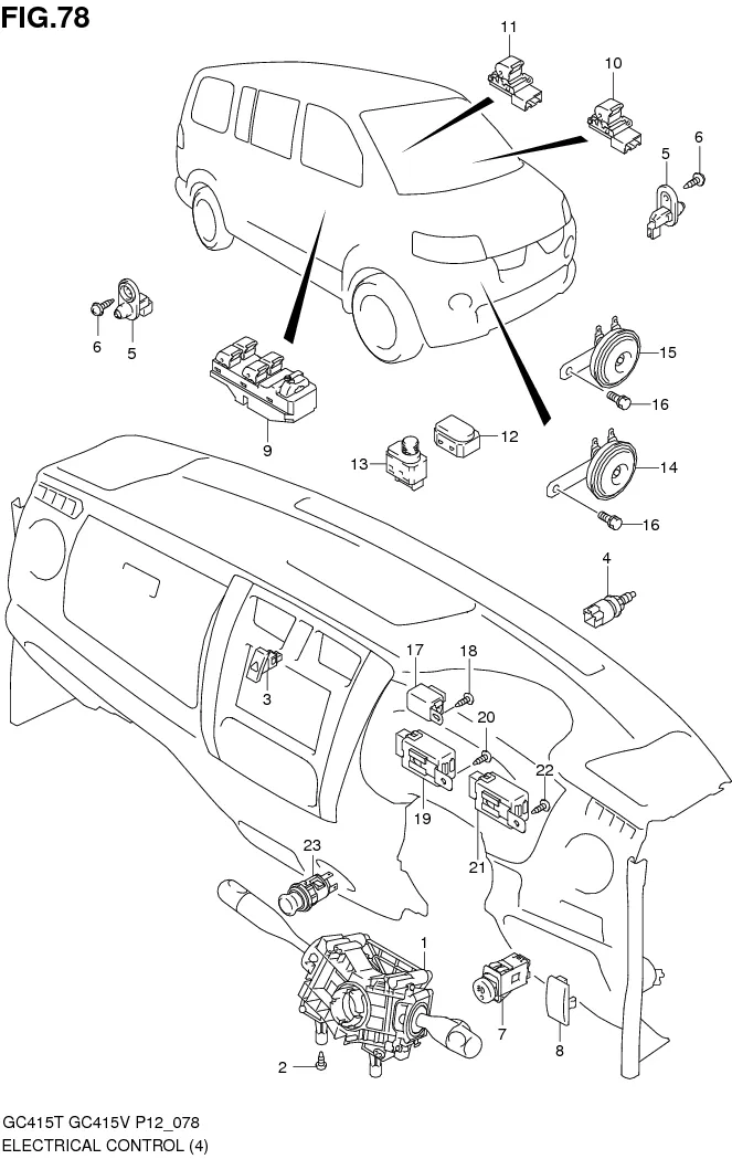 FIG.78 ELECTRICAL CONTROL (GC415V:TYPE 2:GL,GLX,SGX)