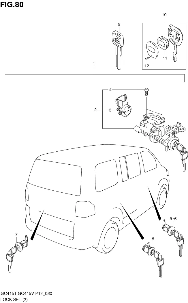FIG.80 LOCK SET (GC415V:TYPE 1)