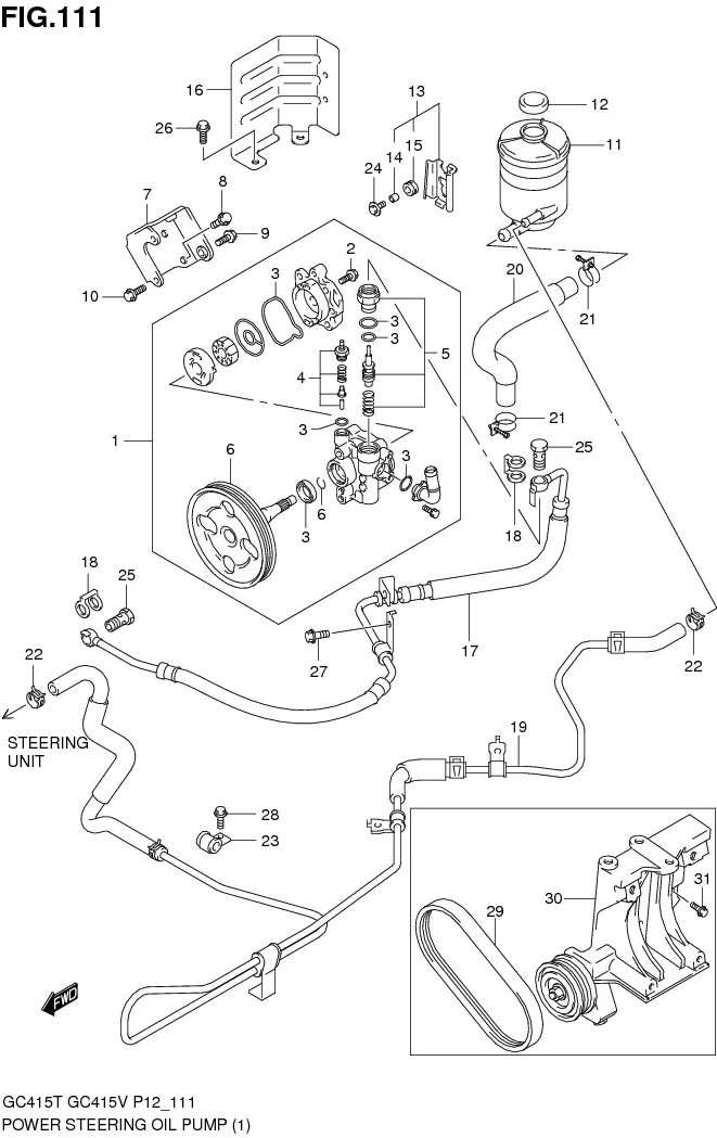 FIG.111 POWER STEERING OIL PUMP (TYPE 1)