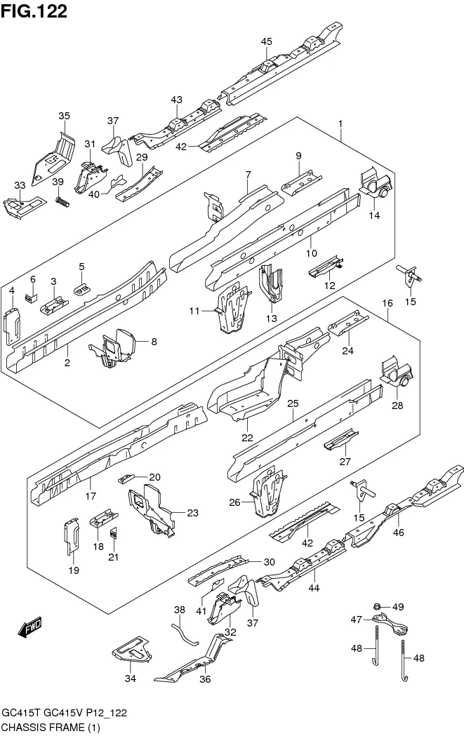 FIG.122 CHASSIS FRAME (GC415T)