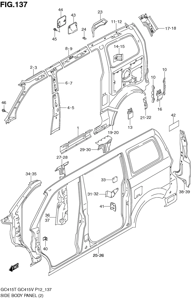 FIG.137 SIDE BODY PANEL (GC415V:TYPE 1)