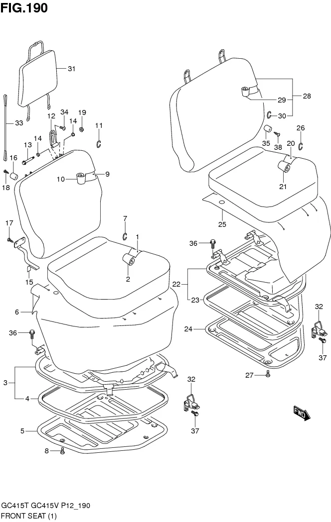 FIG.190 FRONT SEAT (GC415T)