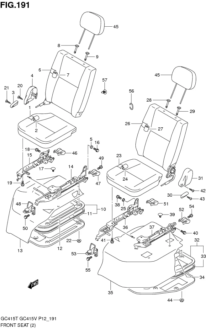 FIG.191 FRONT SEAT (GC415V:VAN,GA,BLIND VAN)