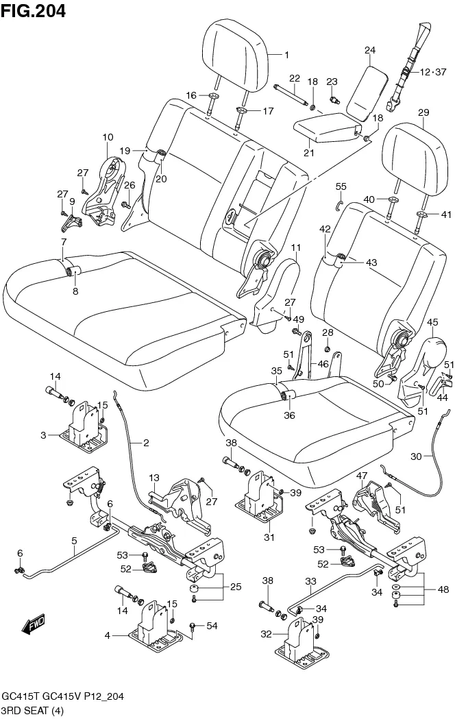 FIG.204 3RD SEAT (TYPE 1:GC415V:GLX)