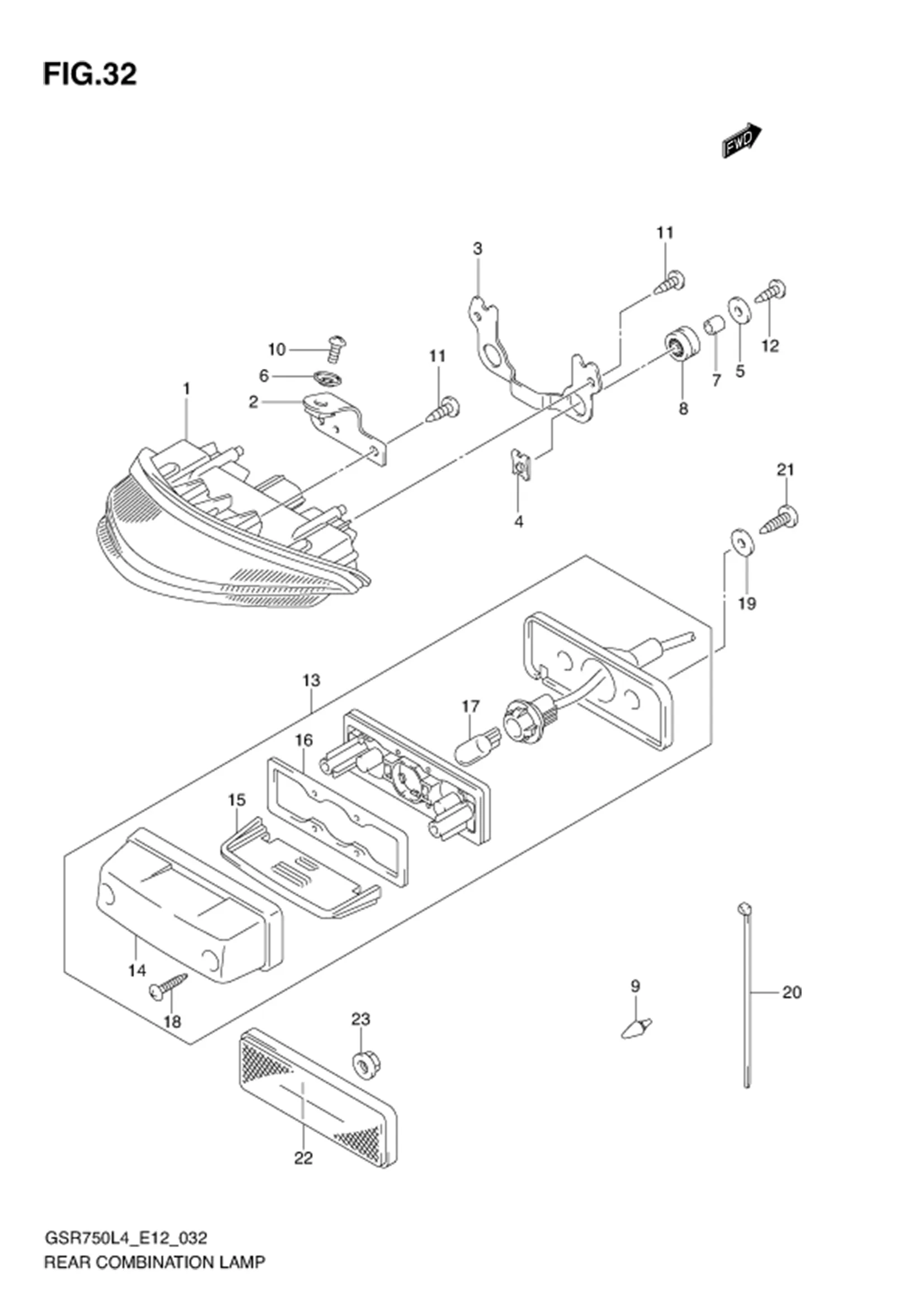 FIG.32 (1-D-10) REAR COMBINATION LAMP