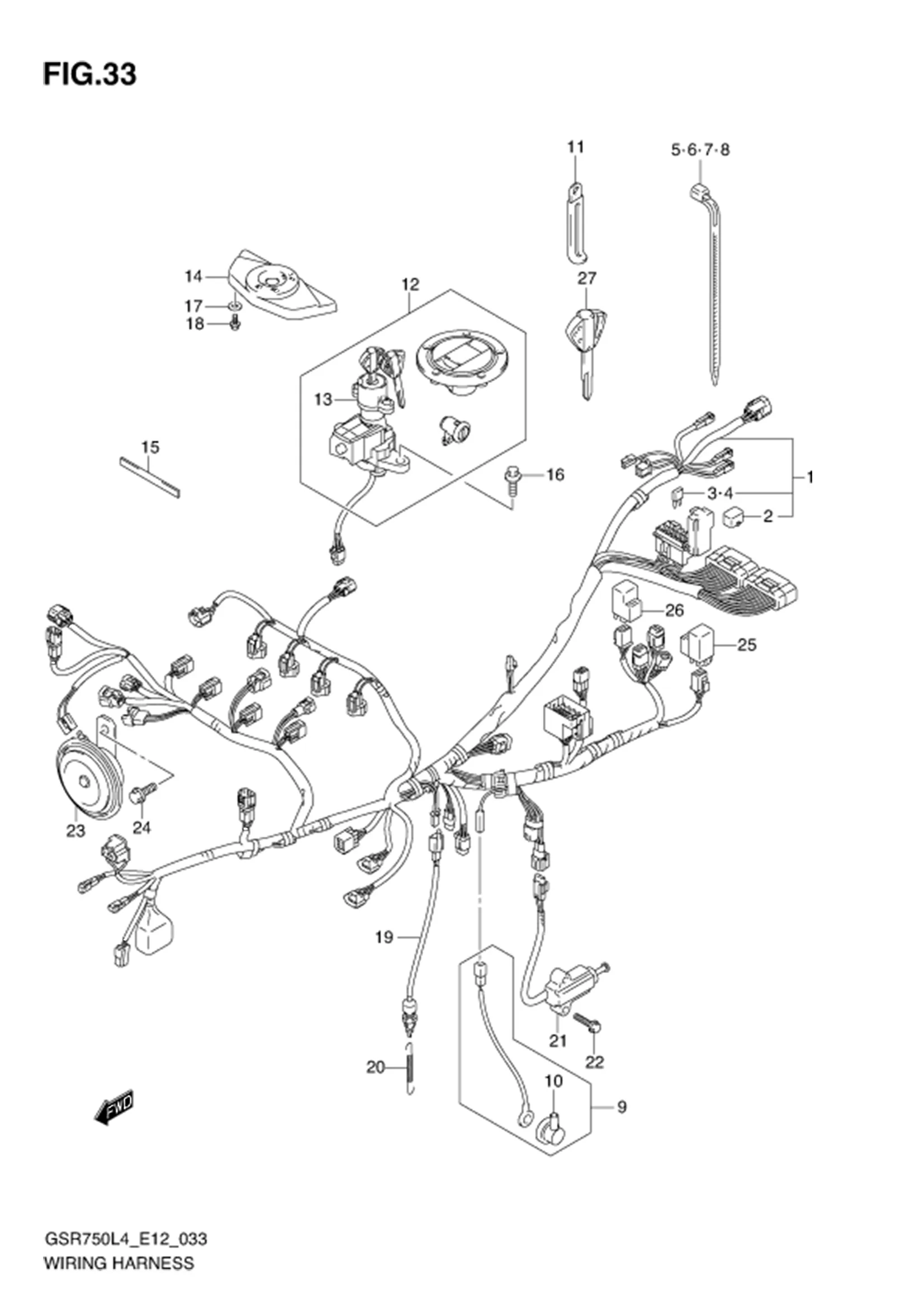 FIG.33 (1-D-11) WIRING HARNESS