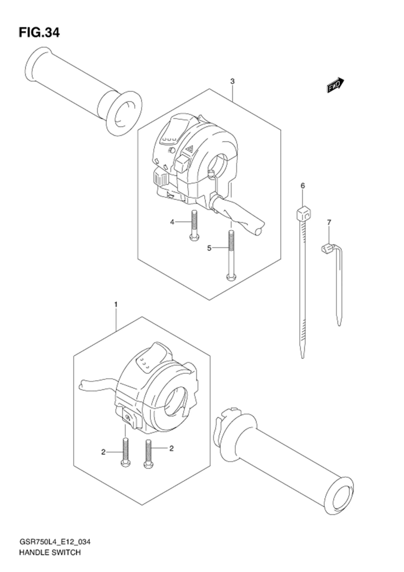 FIG.34 (1-D-12) HANDLE SWITCH