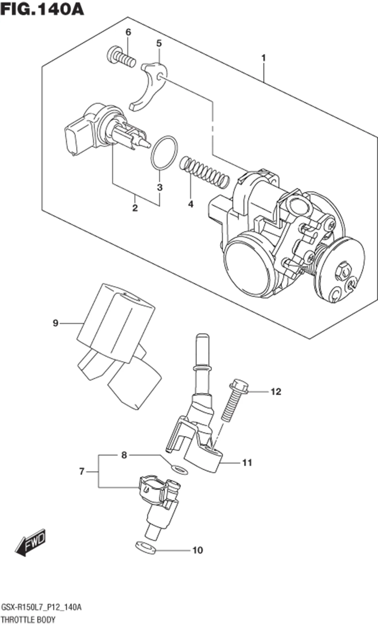 FIG.140A (1-B-11) THROTTLE BODY