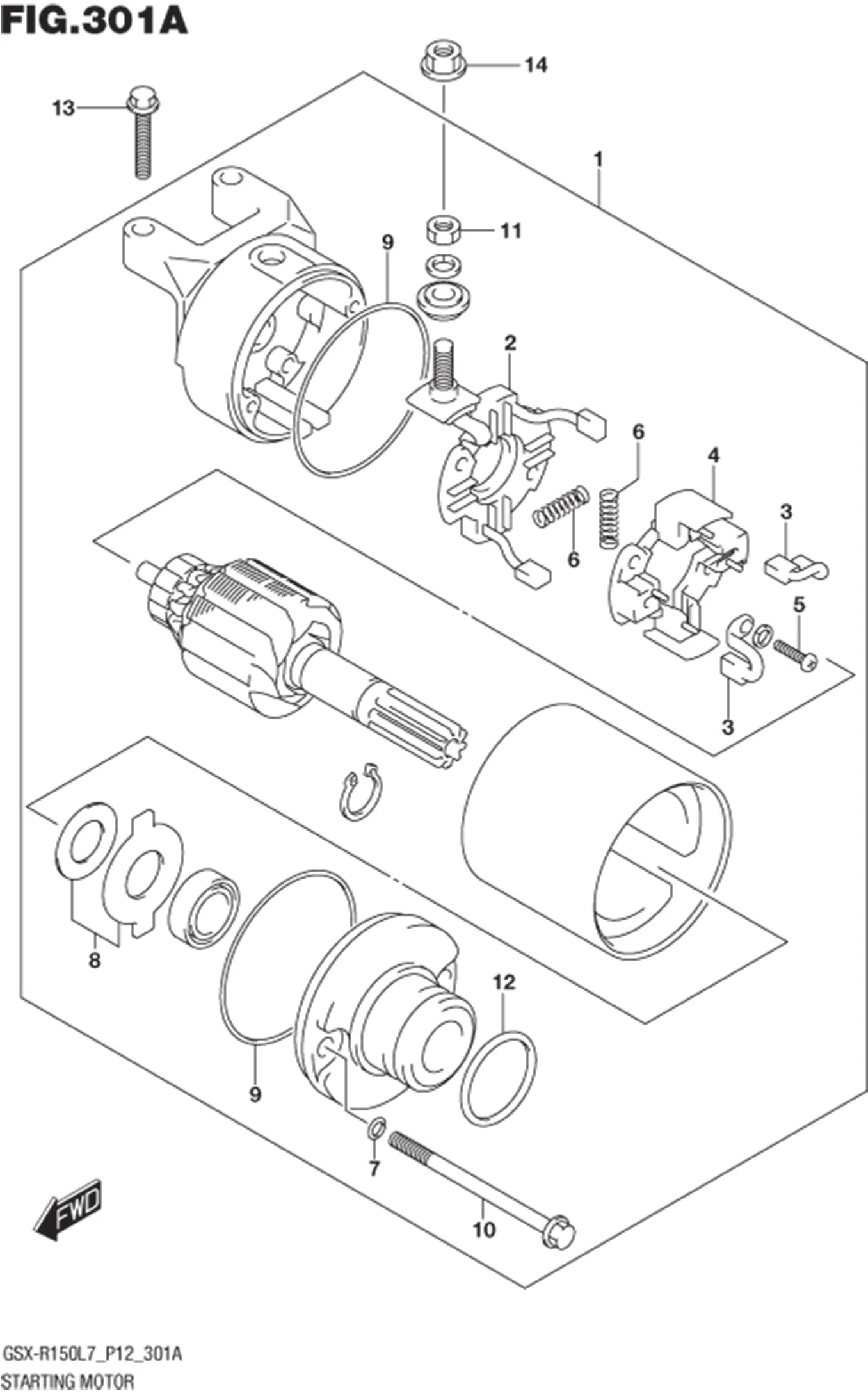 FIG.301A (1-C-7) STARTING MOTOR