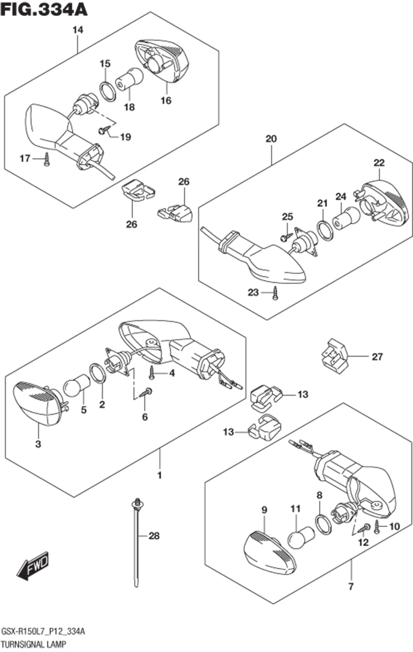 FIG.334A (1-C-12) TURNSIGNAL LAMP