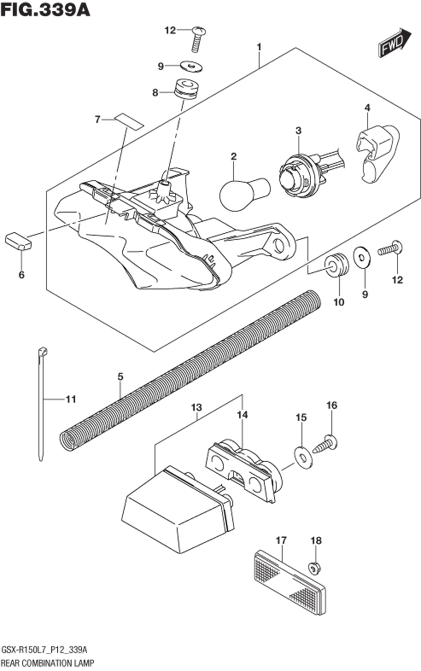 FIG.339A (1-C-13) REAR COMBINATION LAMP