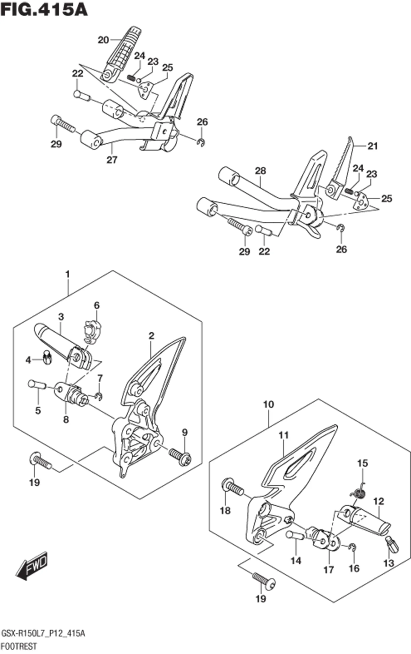 FIG.415A (1-E-9) FOOTREST