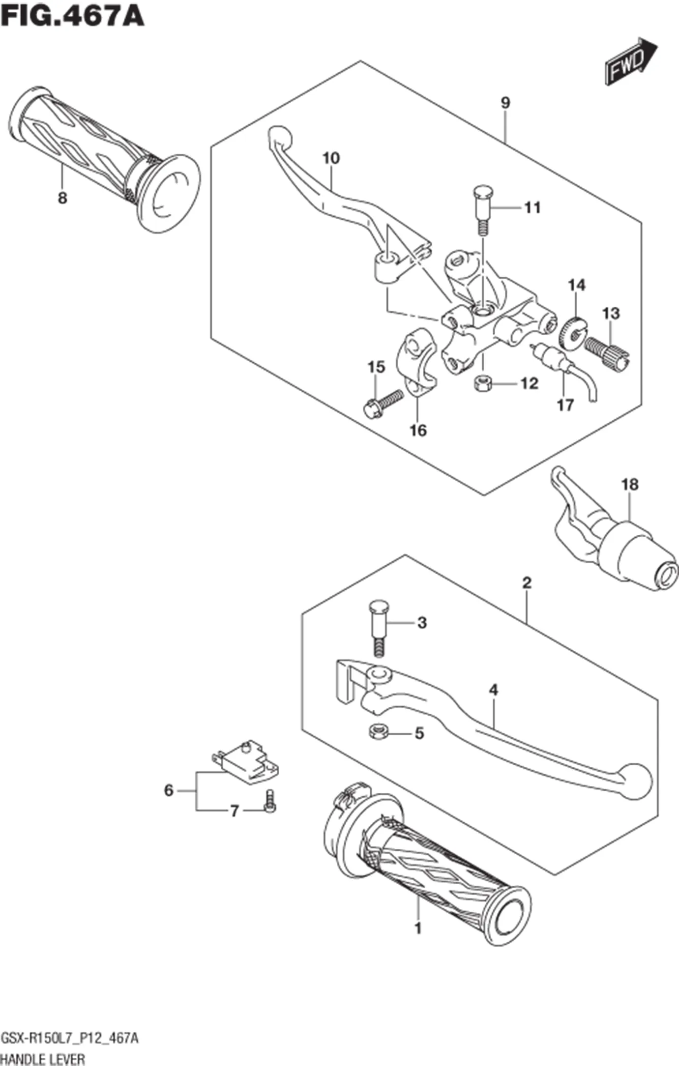 FIG.467A (1-D-15) HANDLE LEVER