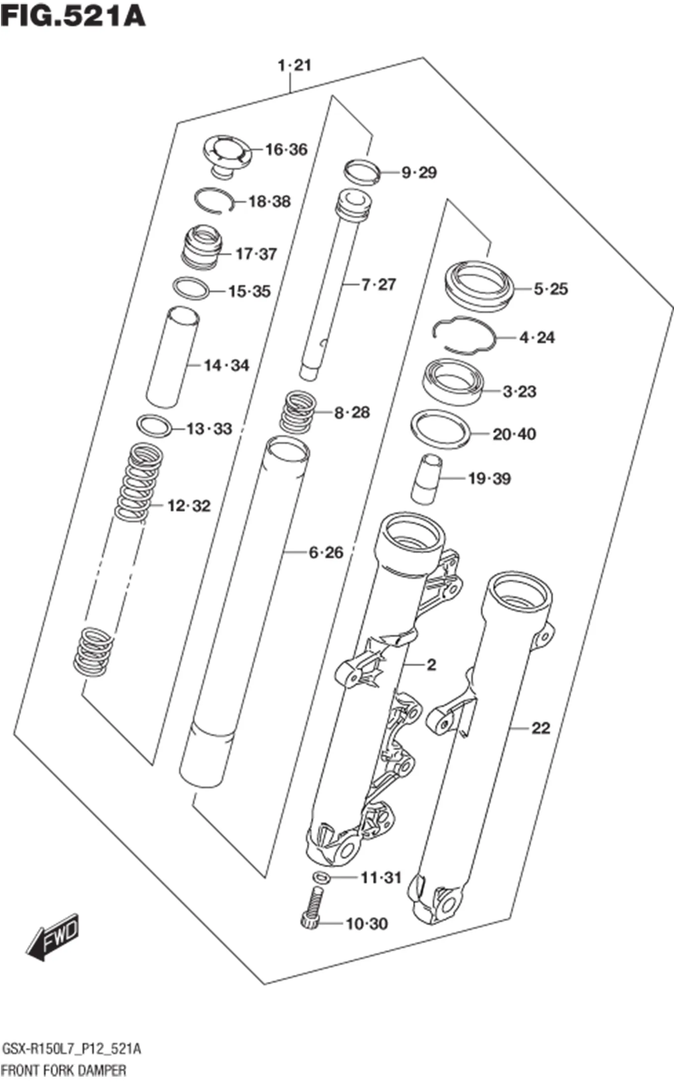 FIG.521A (1-E-8) FRONT FORK DAMPER