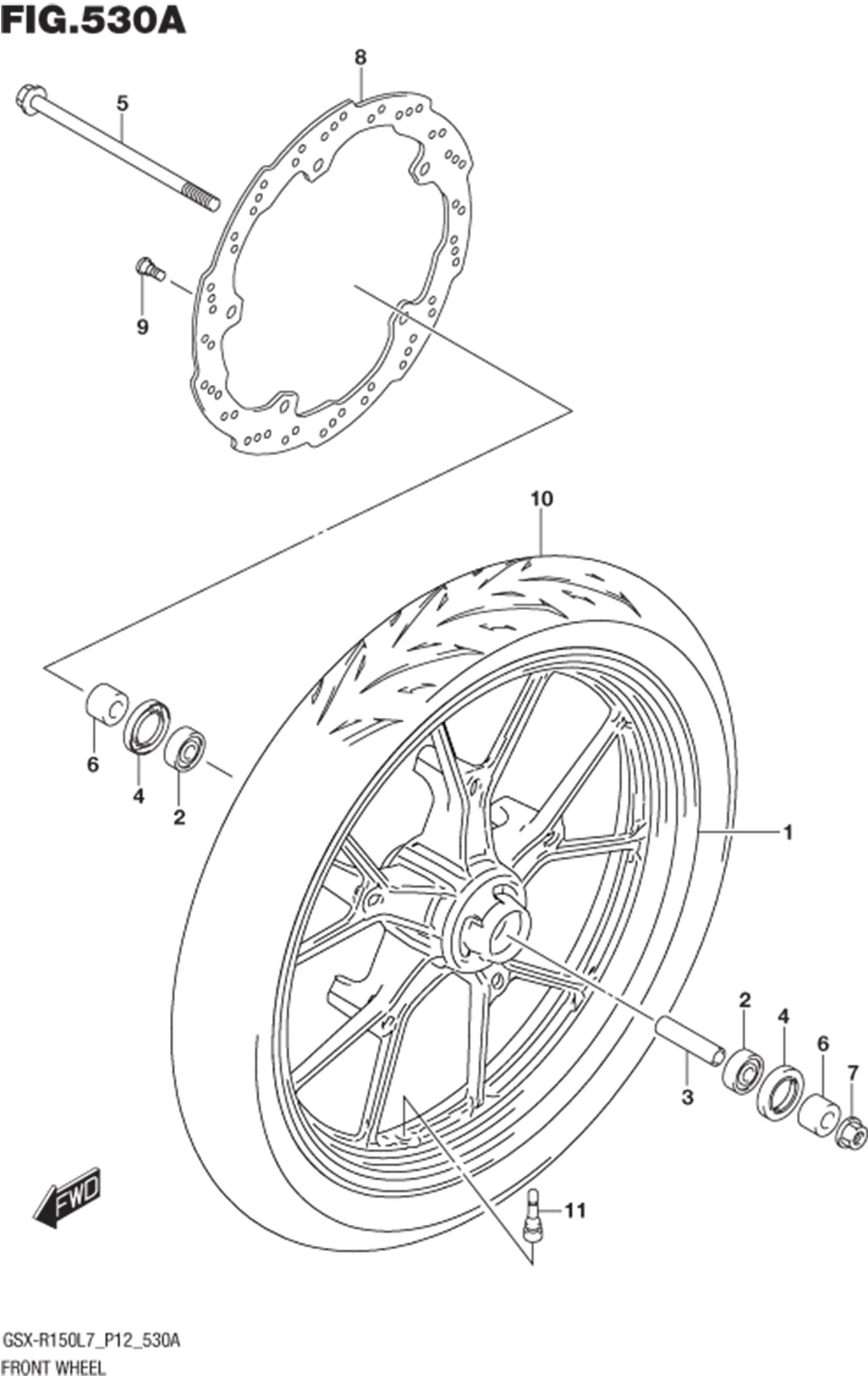 FIG.530A (1-G-8) FRONT WHEEL