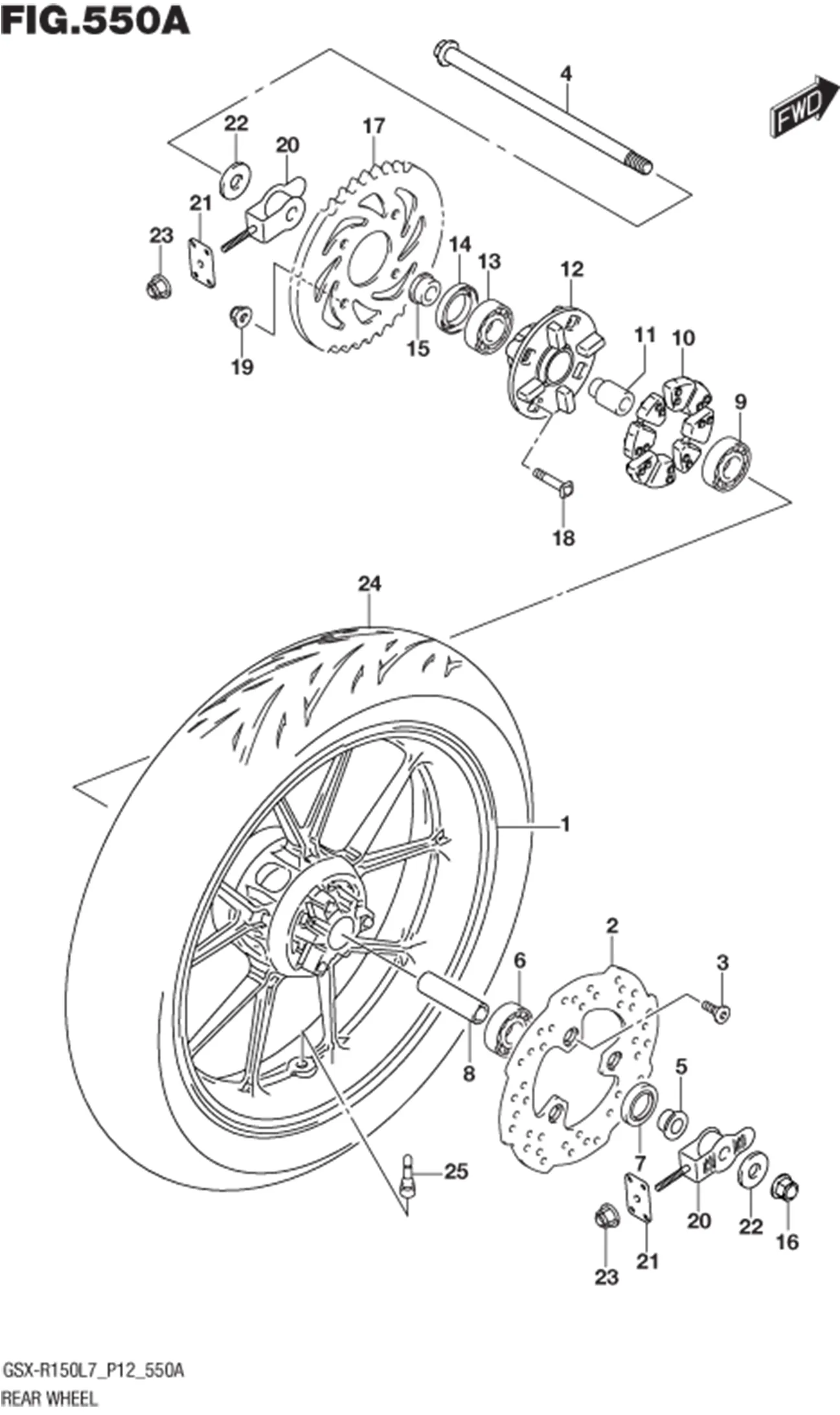 FIG.550A (1-E-14) REAR WHEEL
