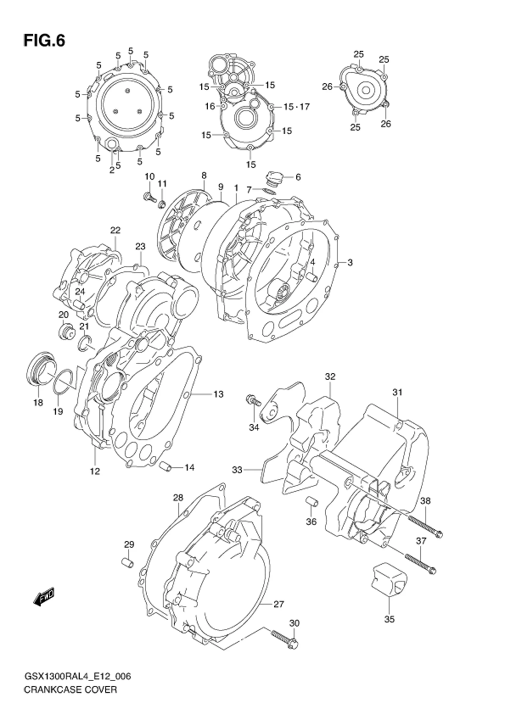 FIG.6 CRANKCASE COVER
