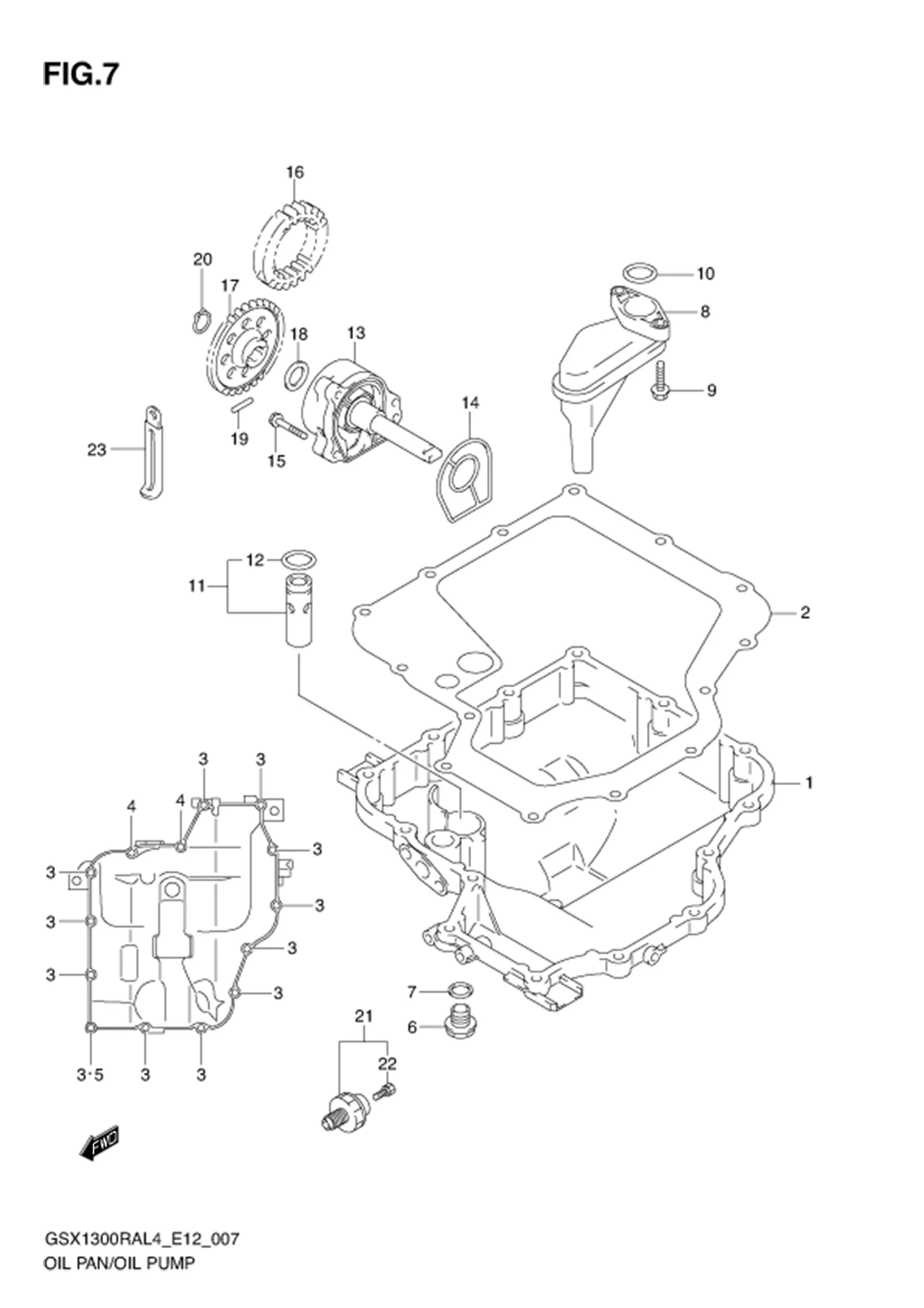 FIG.7 OIL PAN/OIL PUMP