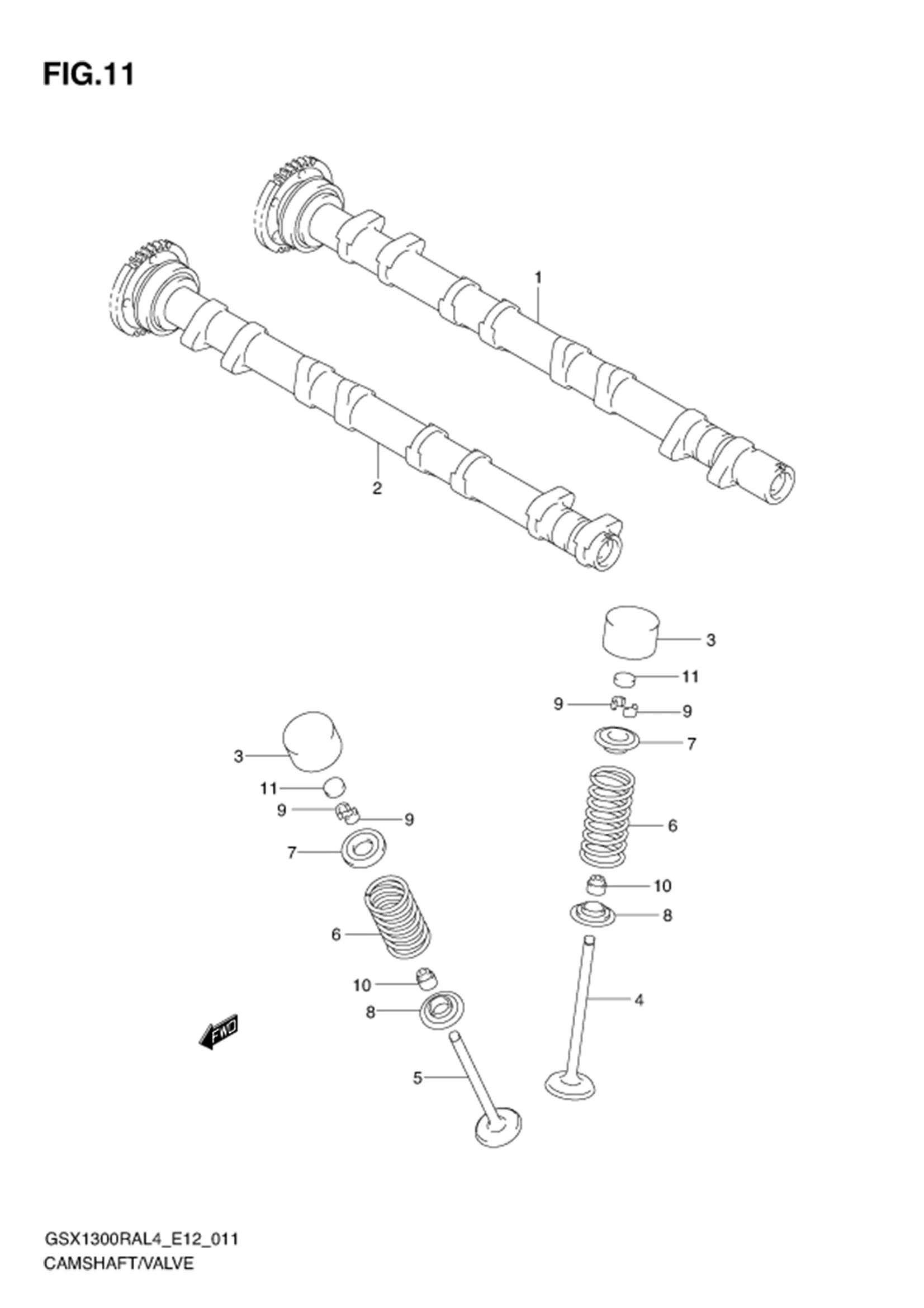 FIG.11 CAMSHAFT/VALVE