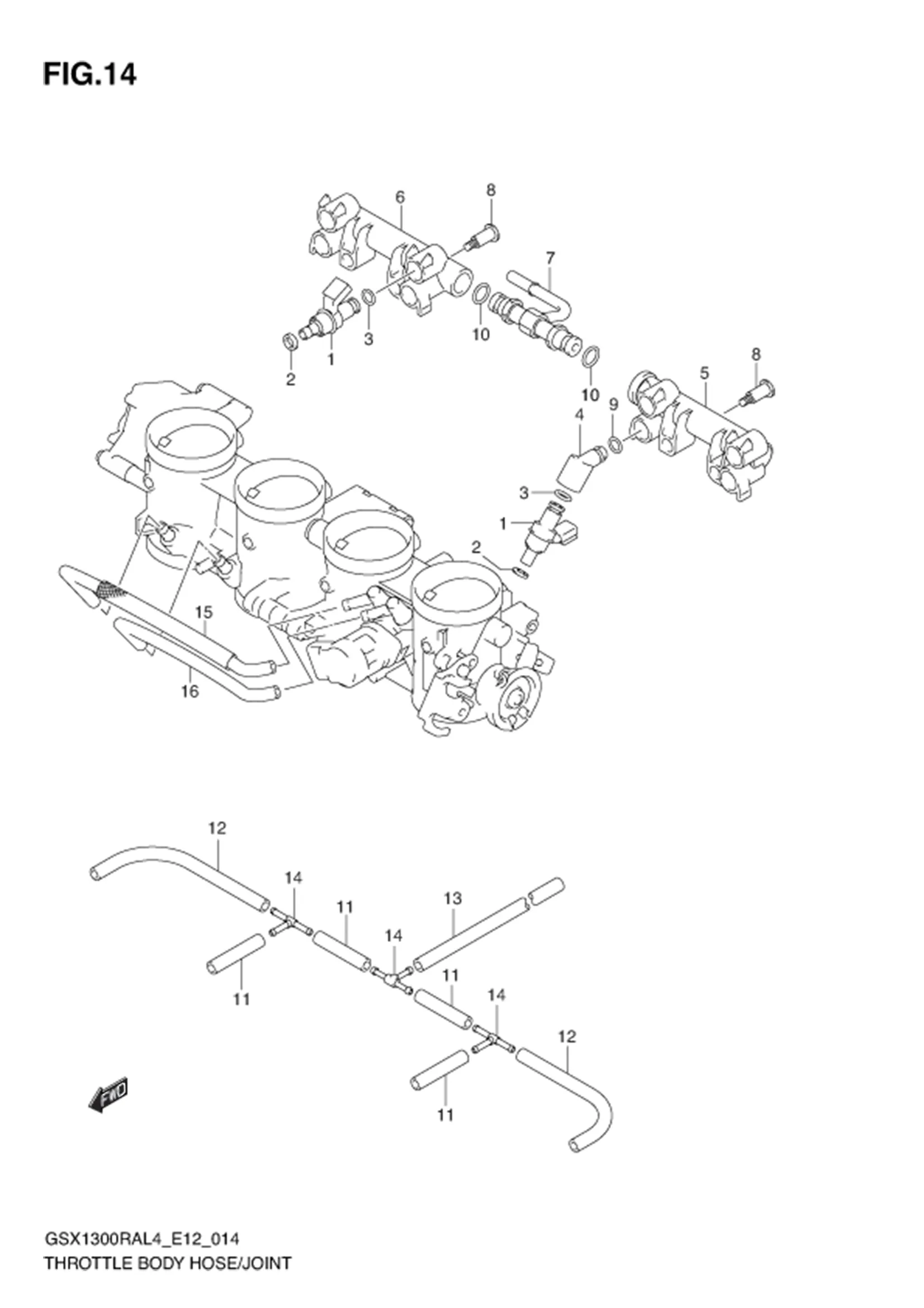 FIG.14 THROTTLE BODY HOSE/JOINT
