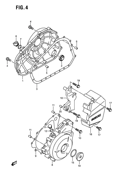FIG. 4 CRANKCASE COVER