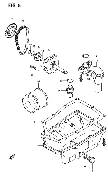 FIG. 5 OIL PAN/OIL PUMP