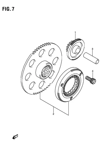 FIG. 7 STARTER CLUTCH