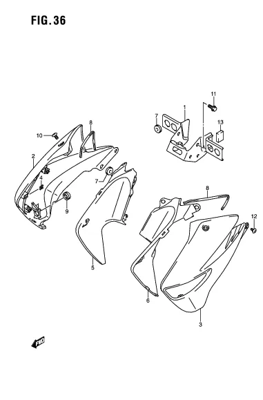 FIG. 36 FUEL TANK COVER