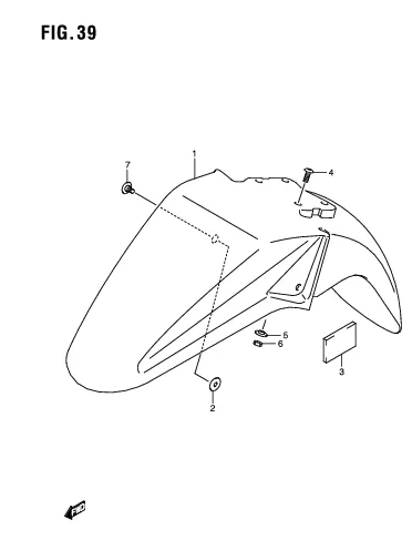 FIG. 39 FRONT FENDER