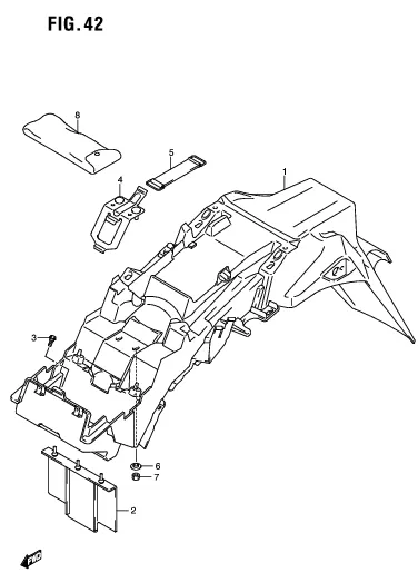 FIG. 42 REAR FENDER
