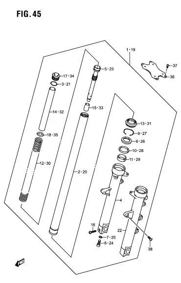 FIG. 45 FRONT FORK DAMPER