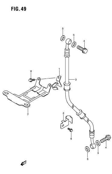 FIG. 49 FRONT BRAKE HOSE