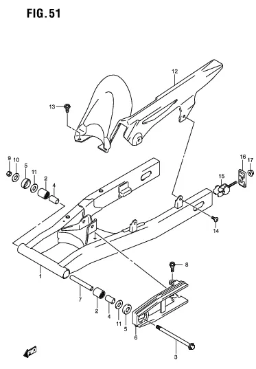 FIG. 51 REAR SWINGINGARM