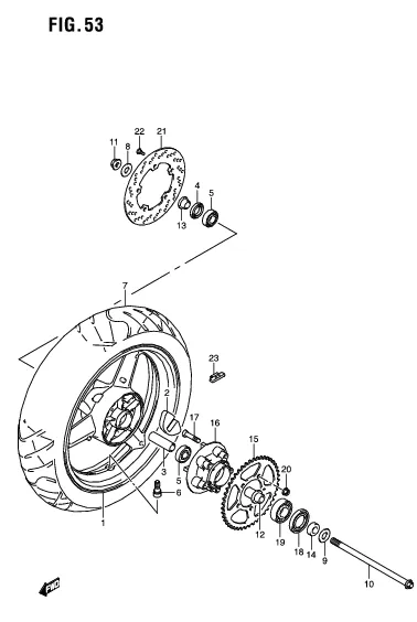 FIG. 53 REAR WHEEL