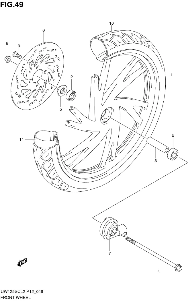 FIG.49 FRONT WHELL